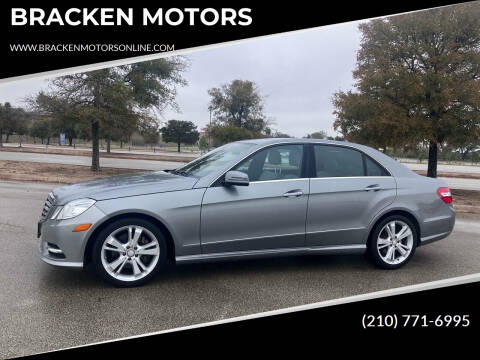 2013 Mercedes-Benz E-Class for sale at BRACKEN MOTORS in San Antonio TX