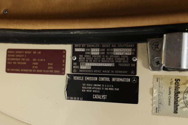 1984 Mercedes-Benz 380-Class 380 SL