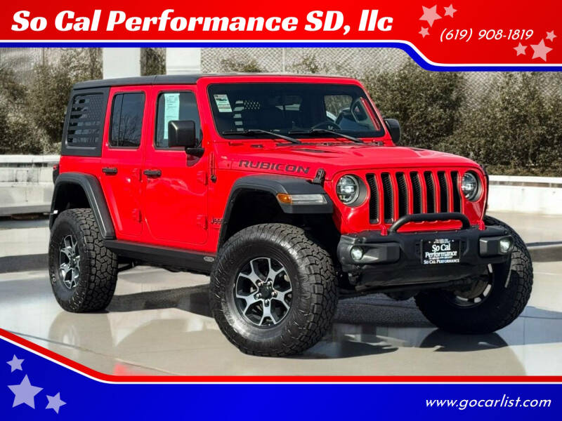 2018 Jeep Wrangler Unlimited for sale at So Cal Performance SD, llc in San Diego CA