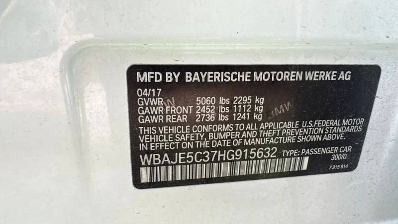 2017 BMW 5 Series 540i