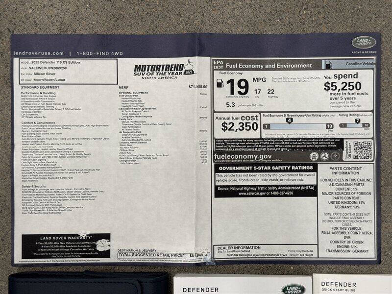 2022 Land Rover Defender 110 XS Edition