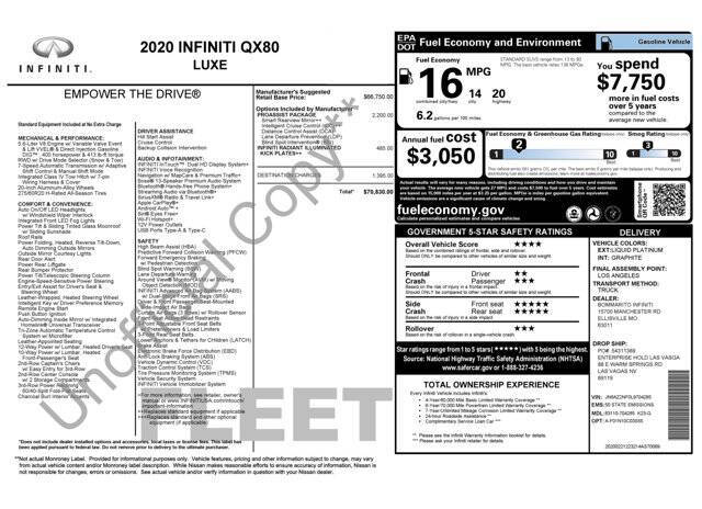 2020 Infiniti QX80 Luxe