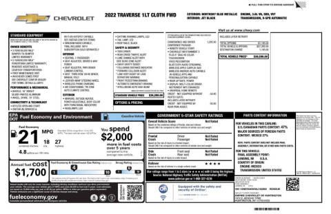 2022 Chevrolet Traverse LT Cloth
