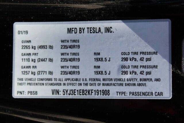 2019 Tesla Model 3 Long Range