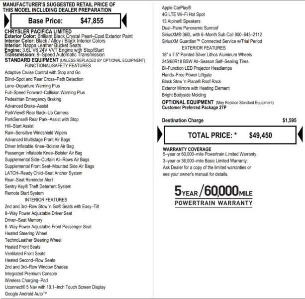 2023 Chrysler Pacifica Limited