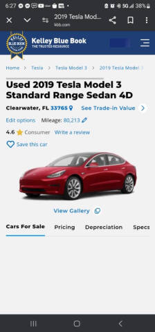 2019 Tesla Model 3 Standard Range Plus