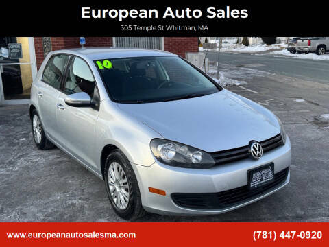 2010 Volkswagen Golf for sale at European Auto Sales in Whitman MA