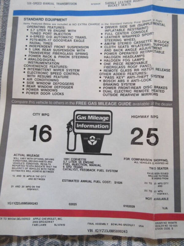 1991 Chevrolet Corvette ZR1
