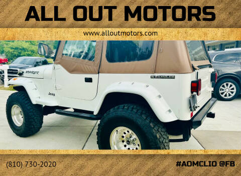 1989 Jeep Wrangler for sale at All Out Motors LLC. in Clio MI