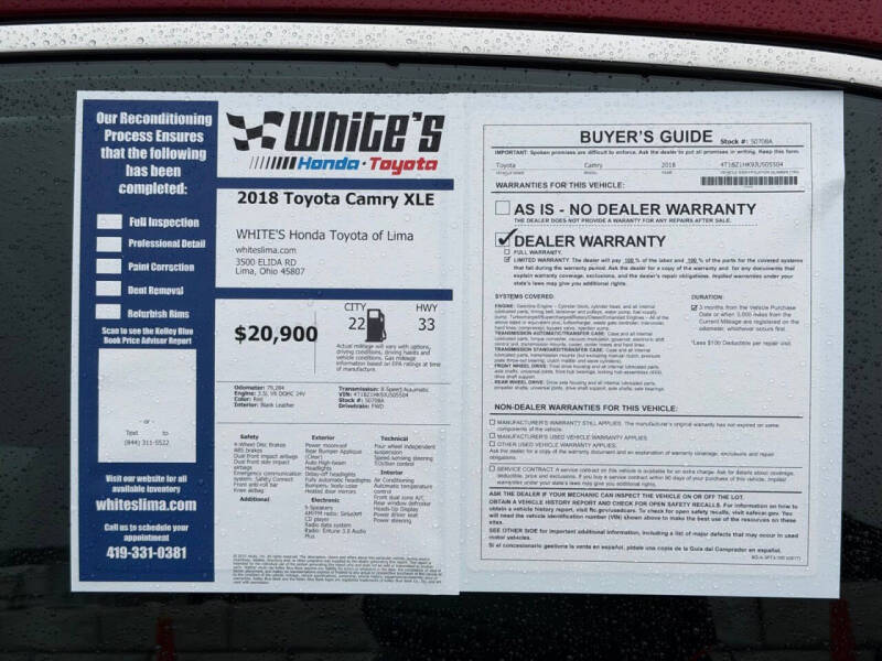 2018 Toyota Camry XLE V6