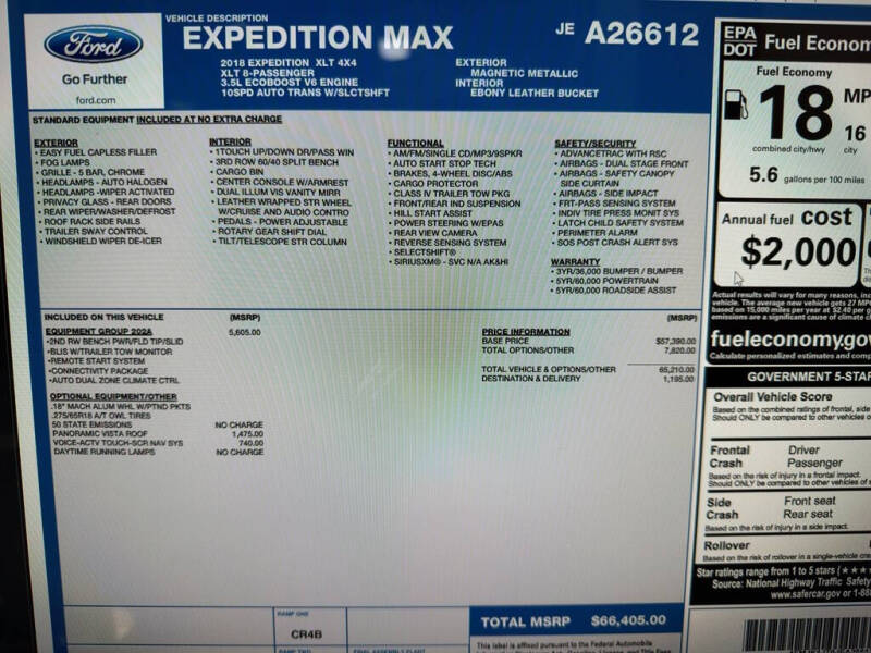 2018 Ford Expedition MAX XLT