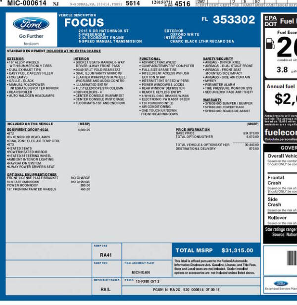 2015 Ford Focus ST