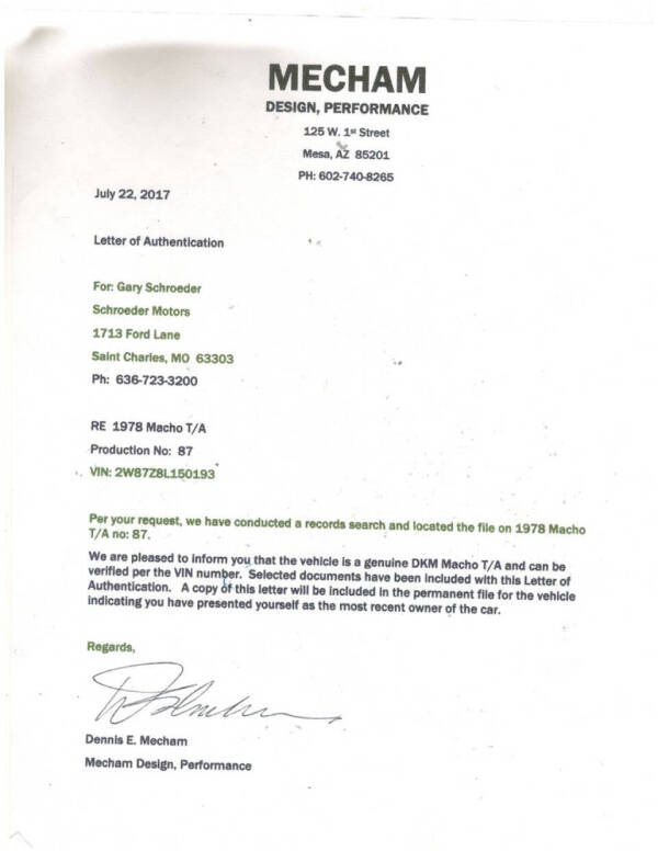 1978 Pontiac Macho Trans Am