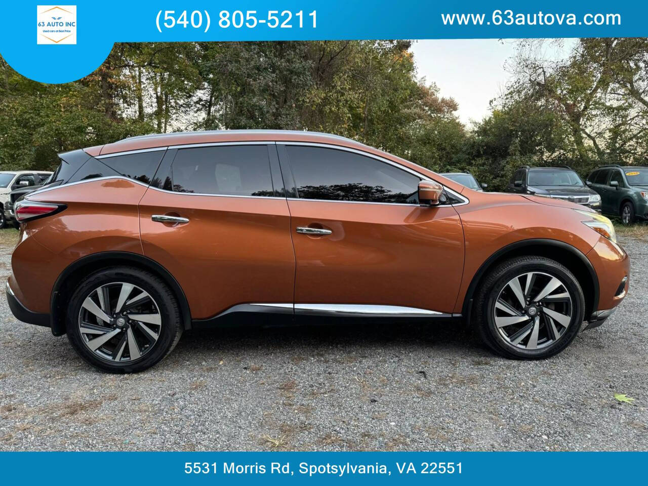 2015 Nissan Murano for sale at 63 Auto Inc in Spotsylvania, VA