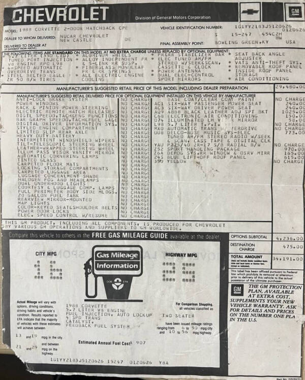 1988 Chevrolet Corvette