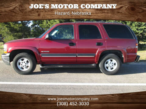 2002 Chevrolet Tahoe for sale at Joe's Motor Company in Hazard NE