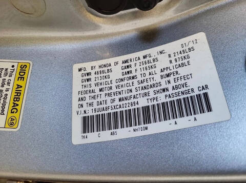 2012 Acura TL w/Tech