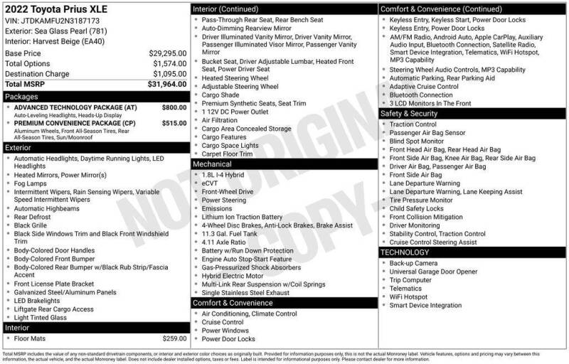 2022 Toyota Prius XLE