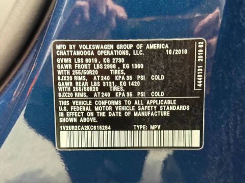 2019 Volkswagen Atlas V6 SE 4Motion