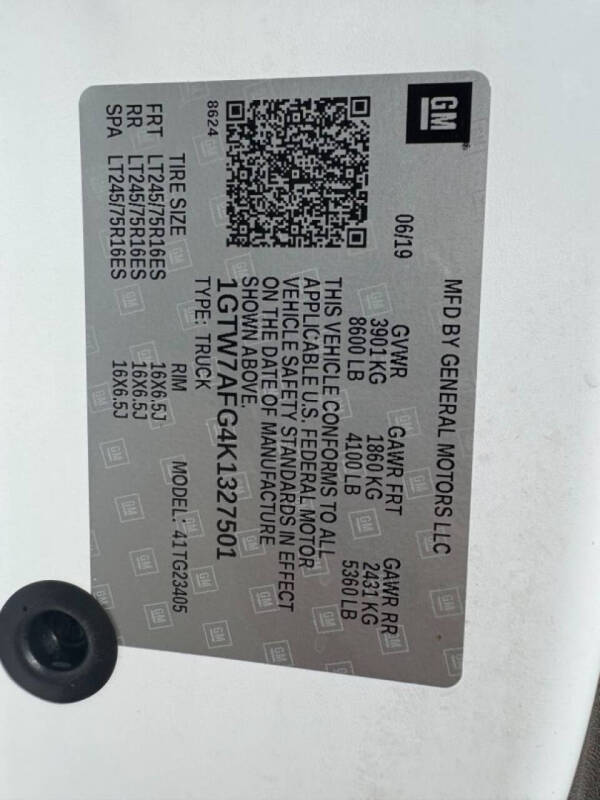 2019 GMC Savana 2500