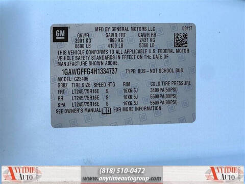 2017 Chevrolet Express LT 2500