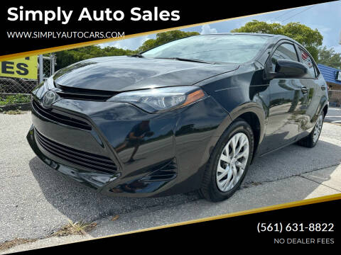2018 Toyota Corolla for sale at Simply Auto Sales in Palm Beach Gardens FL