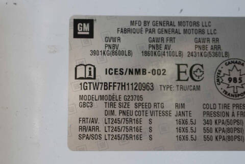 2017 GMC Savana 2500