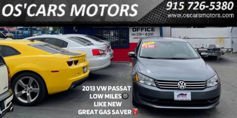 2013 Volkswagen Passat for sale at Os'Cars Motors in El Paso TX