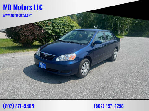 2006 Toyota Corolla for sale at MD Motors LLC in Williston VT