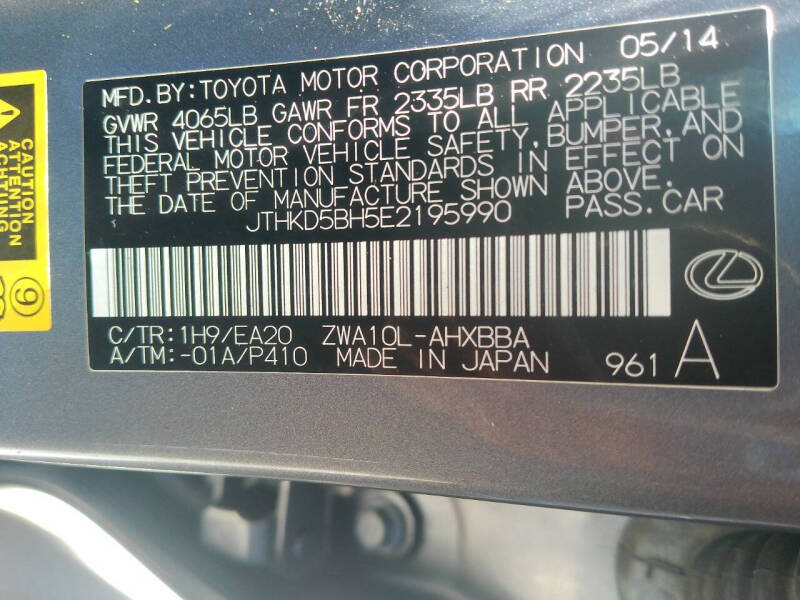 2014 Lexus CT 200h