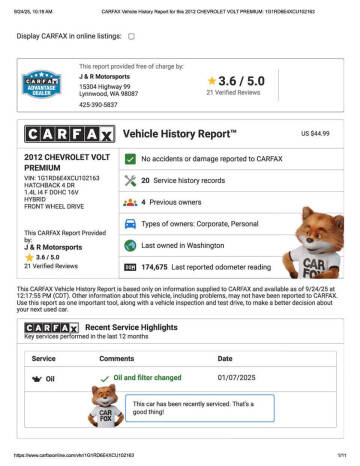 2012 Chevrolet Volt Premium