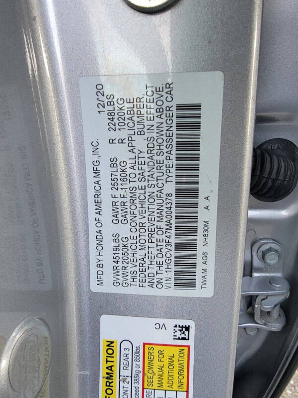 2021 Honda Accord Hybrid EX photo 20