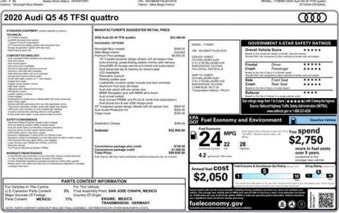 2020 Audi Q5 quattro Premium Plus 45 TFSI