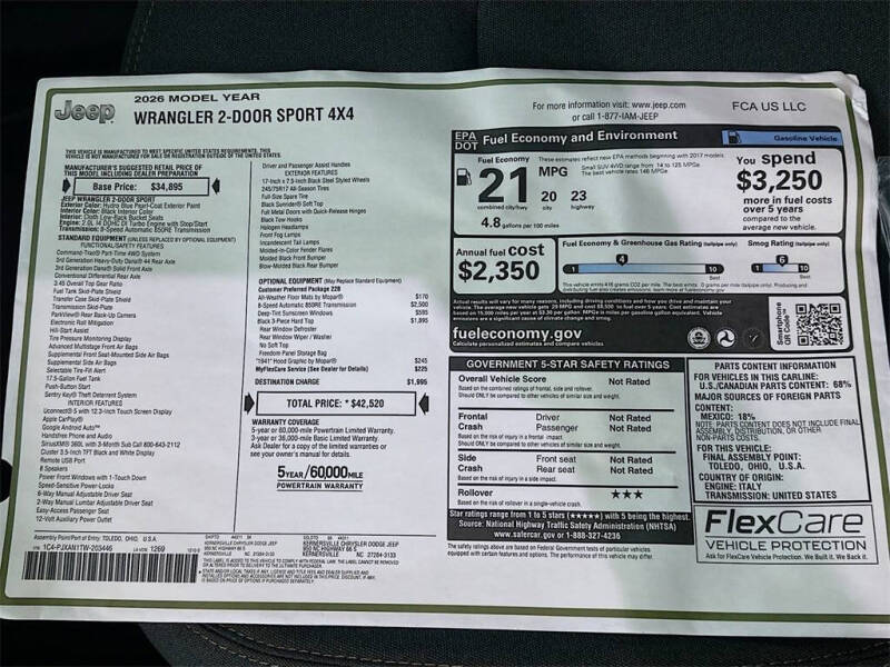 2026 Jeep Wrangler Sport
