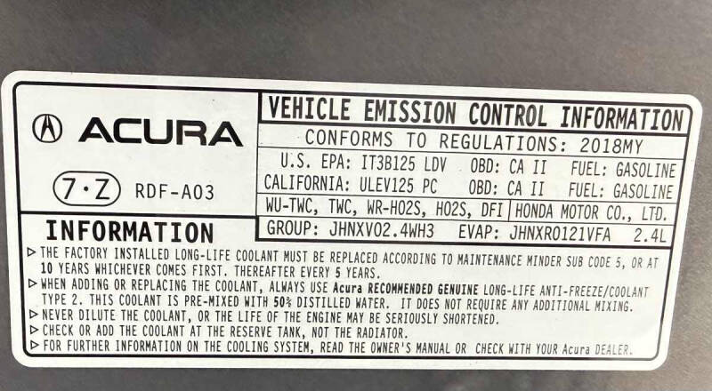 2018 Acura TLX w/Tech