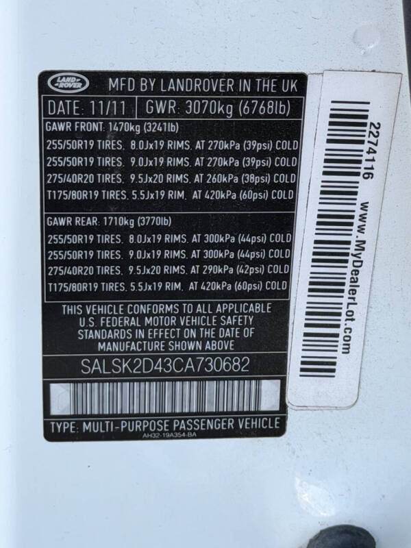 2012 Land Rover Range Rover Sport HSE LUX