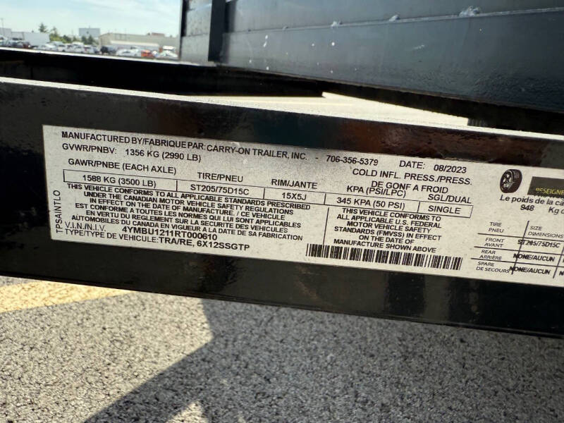 2024 Carry-on Trailer Cargo Utility Trailer