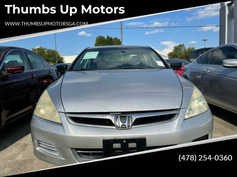 2007 Honda Accord for sale at Thumbs Up Motors in Ashburn GA