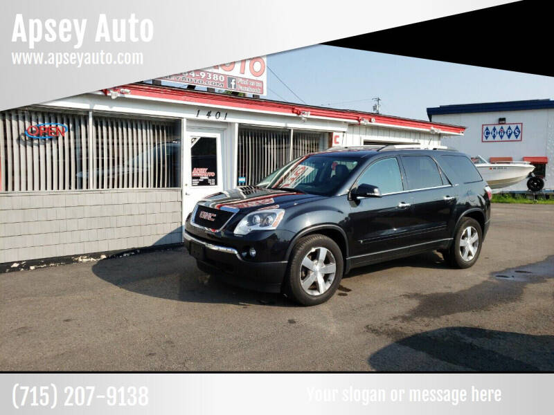 2010 GMC Acadia for sale at Apsey Auto in Marshfield WI
