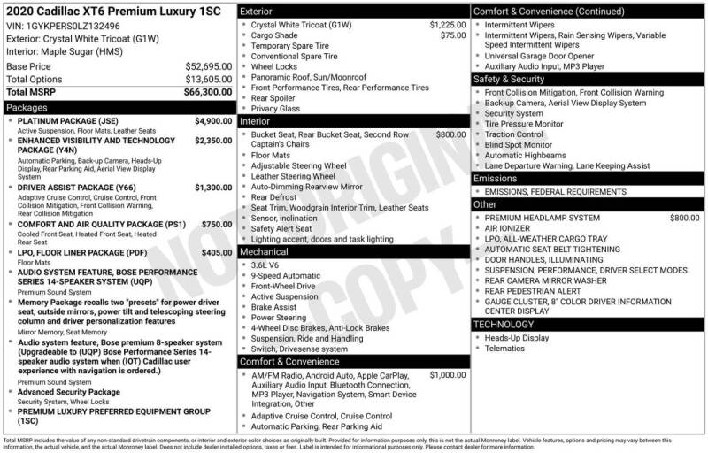 2020 Cadillac XT6 Premium Luxury