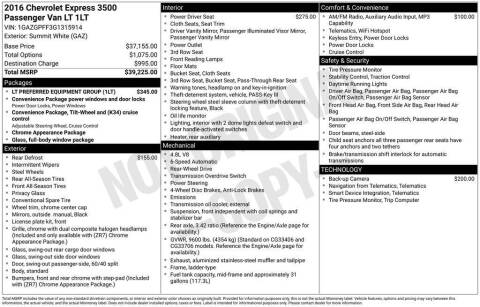 2016 Chevrolet Express LT 3500