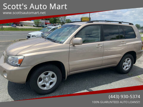 2006 Toyota Highlander for sale at Scott's Auto Mart in Dundalk MD