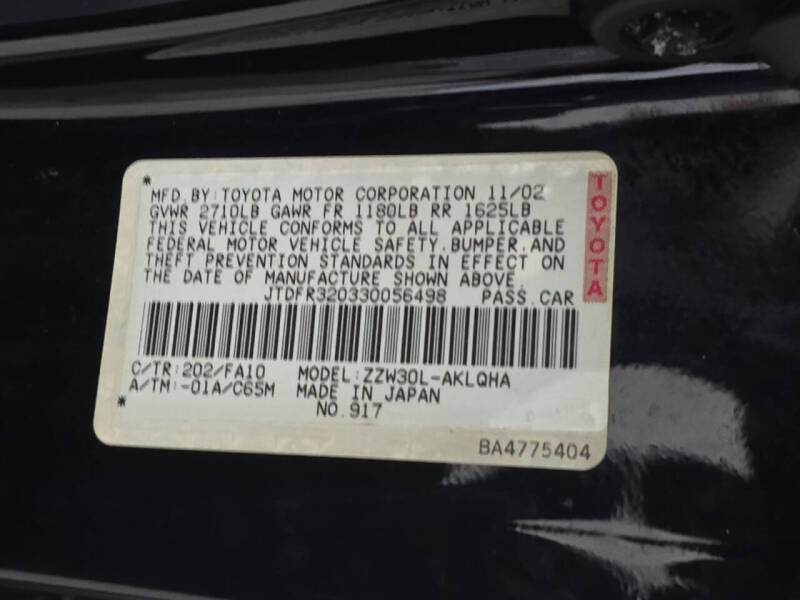 2003 Toyota MR2 Spyder