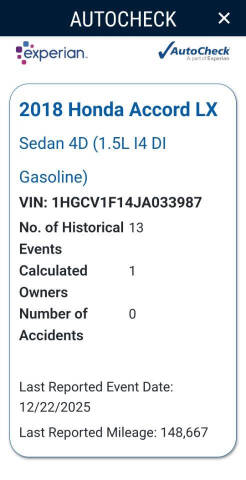 2018 Honda Accord LX