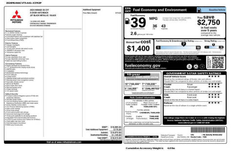 2024 Mitsubishi Mirage ES