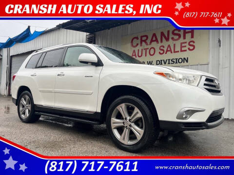 2011 Toyota Highlander for sale at CRANSH AUTO SALES, INC in Arlington TX