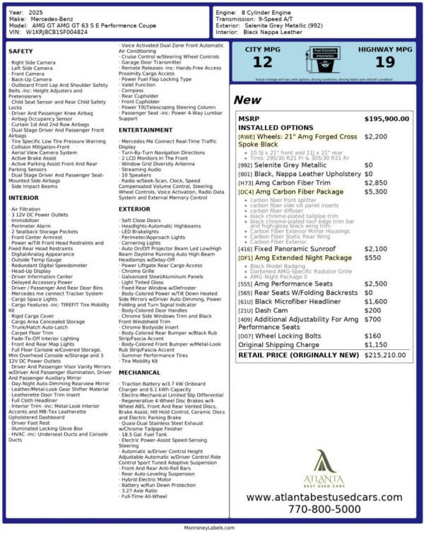 2025 Mercedes-Benz AMG GT 63 S E Performance