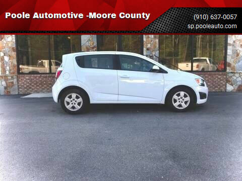 2016 Chevrolet Sonic for sale at Poole Automotive in Laurinburg NC