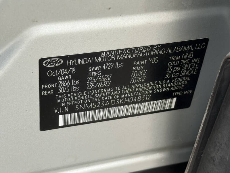 2019 Hyundai Santa Fe SE 2.4L