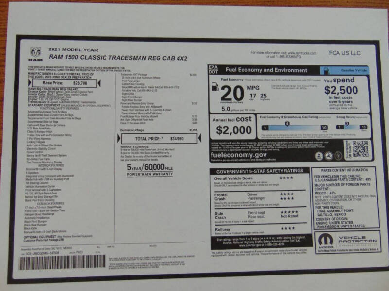 2021 RAM 1500 Classic Tradesman